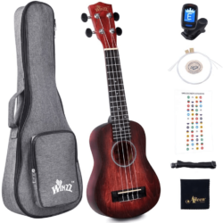 ukelele Kit ukelele para Niños ukelele Principiantes ukelele con 6 Accesorios ukelele rojo